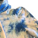 Generation Love  Women’s Blue Tie Dye Puffy Shoulder Hooded Sweatshirt Photo 2