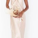 Show Me Your Mumu Jasmin Halter Dress Champagne Luxe Satin Photo 0