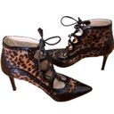 PARKE Marion  Animal Print Calf hair leather "Miki" Lace Up Pumps Size 7.5 Photo 5