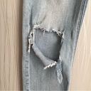 American Eagle Vintage High Rise Button Fly Distressed Ripped Knee Jeans Size 2 Photo 3