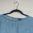 J.Jill  Denim Blue Chambray Ruffle Sleeve Blouse 100% Tencel Lyocell Photo 1