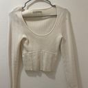 Abercrombie & Fitch Abercrombie White Corset Style Sweater Photo 1