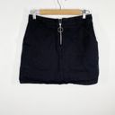 Sans Souci  Black Denim Front Zip O-Ring Cotton Mini Skirt Women's Size Medium M Photo 5