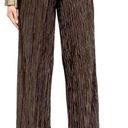 Coldwater Creek  Plisse Pull On Wide Leg Pants Black Gold Large Photo 0