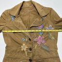 Johnny Was  Women Embroidered Tan Jacket Blazer Floral Boho Retro Y2K Size XS Photo 4