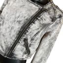 Bebe  Acid Washed Cropped Denim Moto Jacket Photo 3