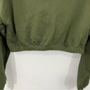 Naked Wardrobe NWOT  Olive Green Cropped Hoodie Size LARGE Photo 6