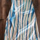 Retrofete Amika Dress in Blue Zebra Size Small Sleeveless Maxi Silk Thigh Slit Photo 7