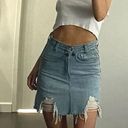 Levi's 559 Vintage Custom Reworked Distressed Denim Mini Skirt Size 24/25 Photo 0