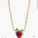 Kendra Scott New With Tags Strawberry Gold Short Pendant Necklace in Dark Pink Crystal Photo 0