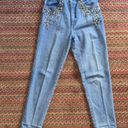 American Vintage VINTAGE LIGHT WASH GOLD STUDDED JEWELED DETAIL HIGH RISE JEANS Photo 1