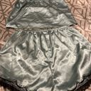 Blue And Black Silk Lace Light Weight Pajama Set Size M Photo 5