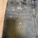 Banana Republic Distressed Denim Skirt With Bling Size 10 Photo 2