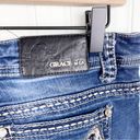 GRACE IN LA  Fleur de Lis Embellished Rhinestone Bling Boot Cut Jeans Size 28 Photo 8