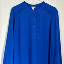 Dalia Collection  Blue 3/4 Button Down Long Sleeve Blouse Women’s Plus Size 1X Photo 2