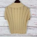 Dress Barn  Shawl Collar Cuffed Dolman Cap Sleeve Open Front Cardigan Tan Small Photo 9