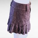 Moda  International Y2K Brown Herringbone Tweed Pleated Micro Mini Skirt Size 10 Photo 1