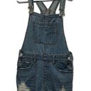 Women's Medium Distressed Overall Bib Shorts NWT Light Denim​ Blue Size undefined Photo 0