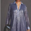 Pilcro  Long-Sleeve Sequin Mini Shirt Blue Dress. | Small Photo 9