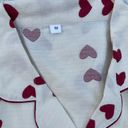 Cream and Red Heart Print Pajamas Multiple Size M Photo 1