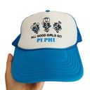 VTG 90s y2k blue trucker hat sorority power puff girls pi phi one size adjust Photo 0