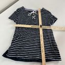 Tommy Hilfiger  Shirt Womens Small Black White Stripe Short Sleeve Lace-Up Cotton Photo 3