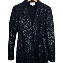 Alexis  Firdas Black Sequin Embroidered Tulle Blazer Sz M Photo 0