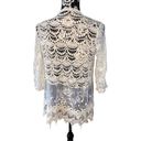 Lauren Michelle Knit Lace Cardigan Floral Boho Bohemian Indie Hippie Size M Photo 1