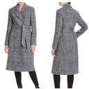 Cole Haan  Signature Houndstooth Plaid Wool Blend Belted Trench Coat Size 6 Photo 1