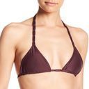 Mikoh new  ꧁ Indies Strappy Macramé Halter Strap Triangle Bikini Top ꧂ Wine Small Photo 0