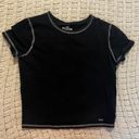 Hollister Black Baby Tee With White Stitching Photo 0