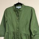 Tuckernuck  royal poplin shirt dress 3/4 sleeve Charlie green color button Photo 1