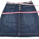 Talbots  Blue Jean Button Fly Cotton Blend Straight Dark Blue Skirt Size 10 Photo 4