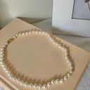 American Vintage Vintage “Clementine” White Knotted Pearl Necklace 19” Gold Marquis Fishhook Classic Photo 2