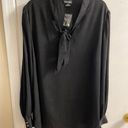 City Chic  blouse pop over v neck bow tie collar long sleeves  Sz 18. NWT Photo 0