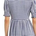 Draper James  Lee Ann Mini Dress Tiered Fit & Flare Stretch Knit Navy Gingham M Photo 1