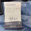 Style & Co  SKINNY CURVY MID RISE TUMMY CONTROL BLUE CAMO 5 POCKET JEANS SIZE 6 Photo 4