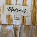 Madewell Tapered Huston Crop Pants Yellow White Stripe Womens XL Tall Linen Photo 7