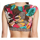 Bleu Rod Beattie  Run Wild Tie Front Cap Sleeve Swim Bikini Crop Top Multi NWT 8 Photo 2