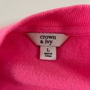 Crown & Ivy Belk Pink Crew Neck Side Button Detail Oversized Sweatshirt Large Photo 6