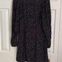 Madewell  Seamed Long-Sleeve Mini Dress in Ditsy Floral Size 4 NWT Black Photo 5