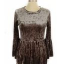 cupio  BELL SLEEVE VELVET PEPLUM GRAY GREY TOP WOMENS SIZE S Photo 1