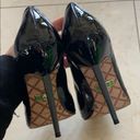 Lamb Black Patent Leather Stiletto Heels Photo 4