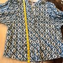 Pilcro  ANTHROPOLOGIE Cotton Blue Embroidered Button down Costal Top Size Medium Photo 11