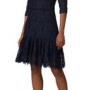 Shoshanna Navy Ruffle Mini Miran Paisley Lace Dress Photo 0