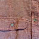 Max Studio  Linen Top long sleeve button up Salmon Orange Small Photo 1