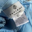 Faviana  Plunging V-Neck Lace Up Back Mini Cocktail Dress Blue Size 2 NWT Photo 2
