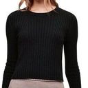 Babaton Aritzia |  Nathaniel Black Ribbed Cropped Wool Blend Sweater Size Small Photo 0