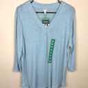 Orvis NWT  Women’s Linen Blend V-Neck Ether Green 7/8 Sleeve Shirt Photo 0