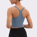 Padded sports bra yoga tank Blue Photo 3